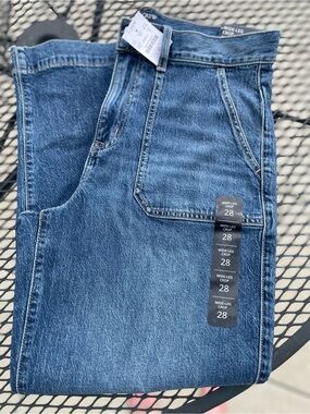 J. Crew Wide-Leg Crop Jeans in Medium Blue Denim BNWT Size 28